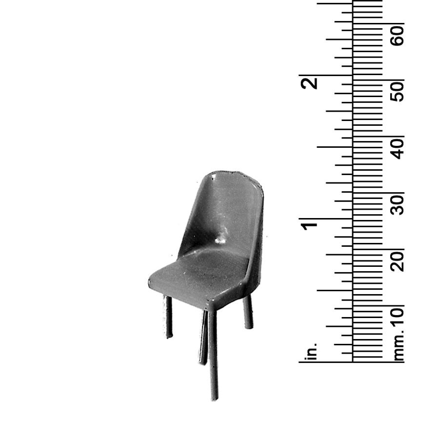 3/8&quot; SCALE CHAIR, SHAPED, ROUNDED BACK