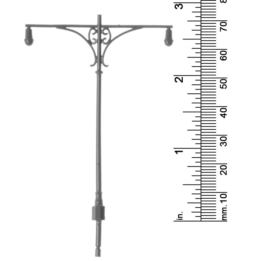 3/32&quot; SCALE LAMP POST 2 LIGHTS