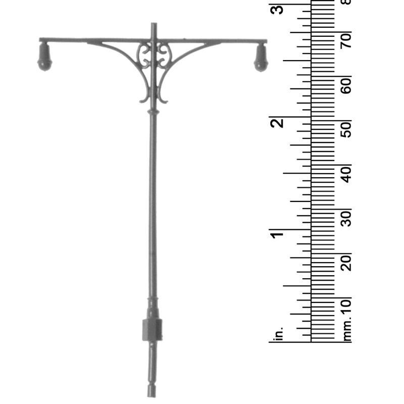 3/32&quot; SCALE LAMP POST 2 LIGHTS