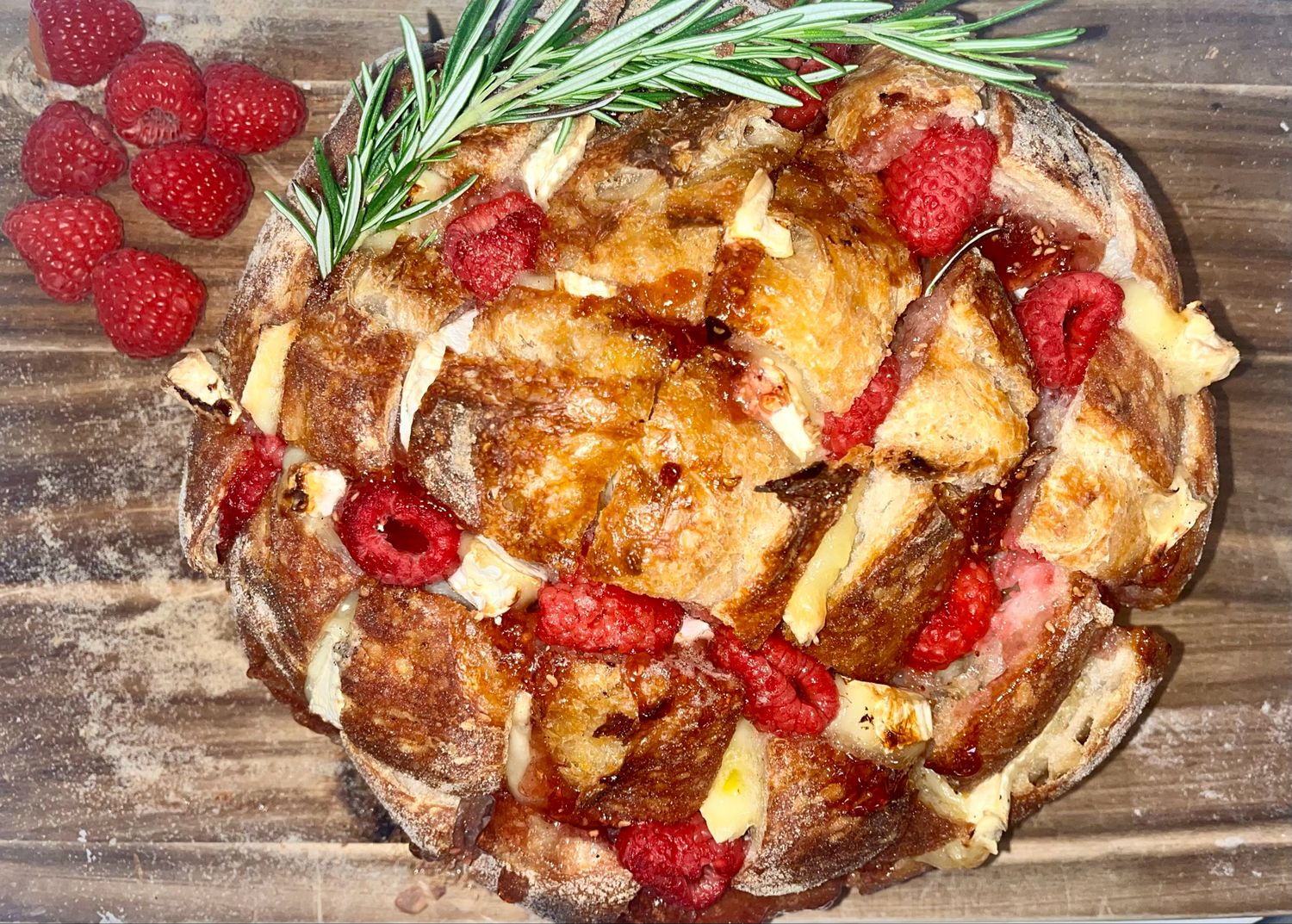 Baked Brie And Raspberry Jam Sourdough