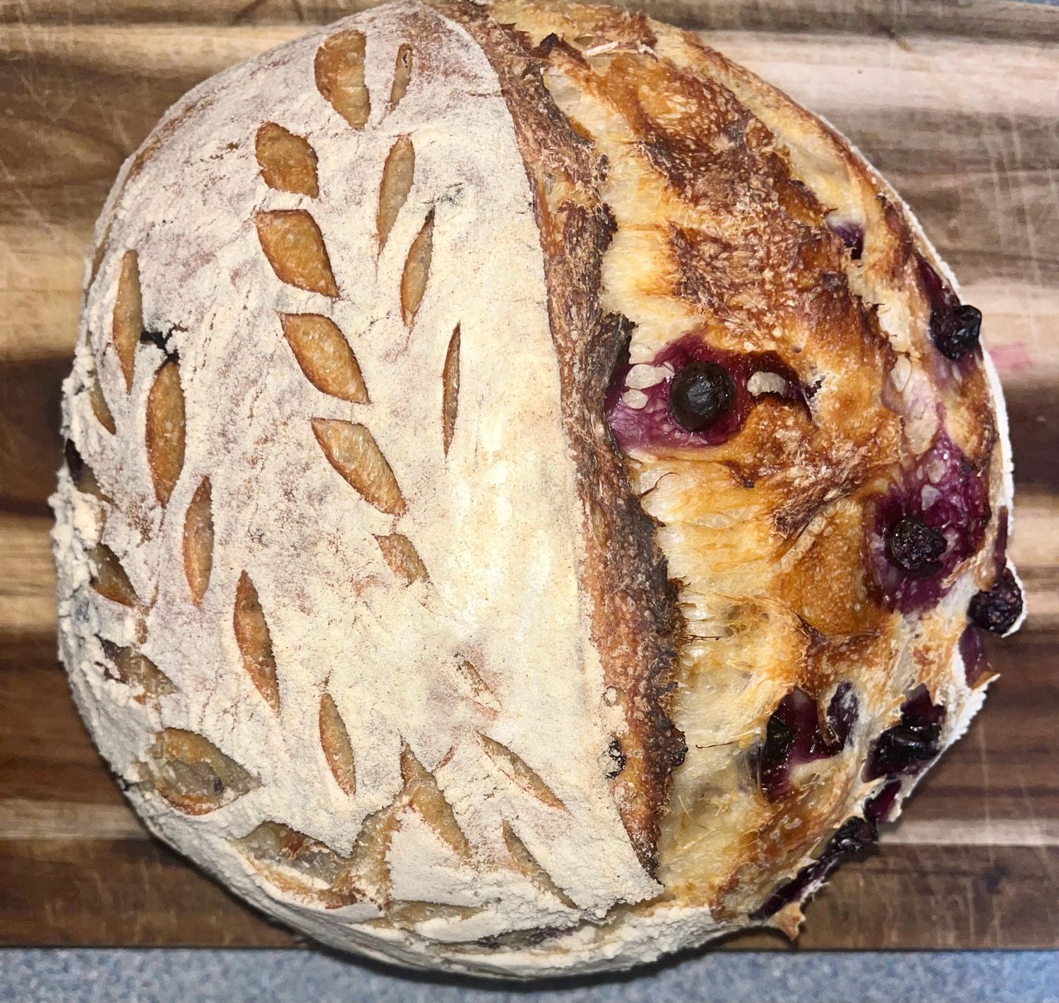 Lemon Blueberry Sourdough With Lemon Glaze