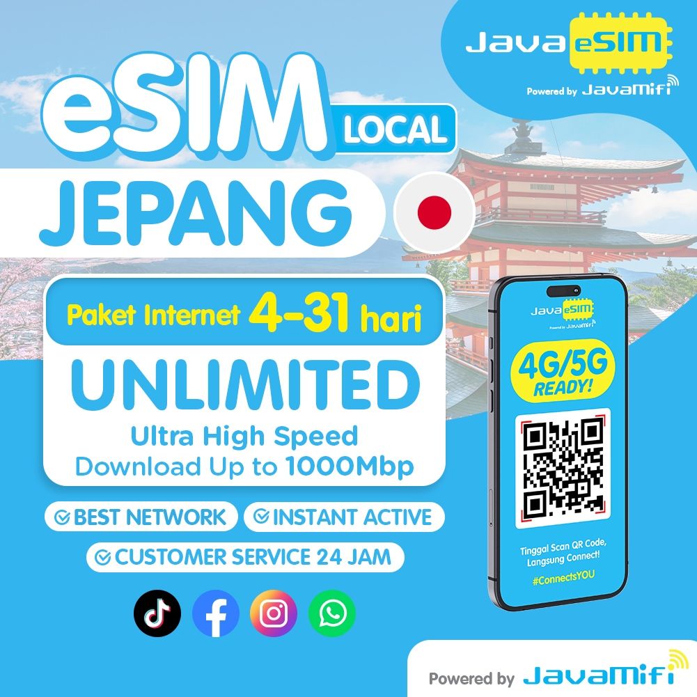 Travel eSIM JEPANG | Javaesim LOCAL True Unlimited