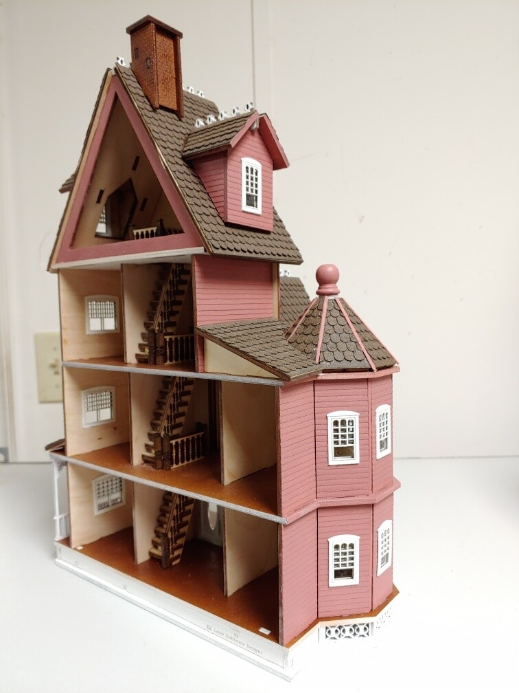 Ashley B milled siding Gothic Victorian Quarter Scale dollhouse (1:48)