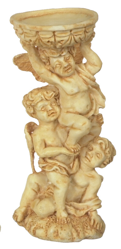ANGELS BIRD BATH/TAN
