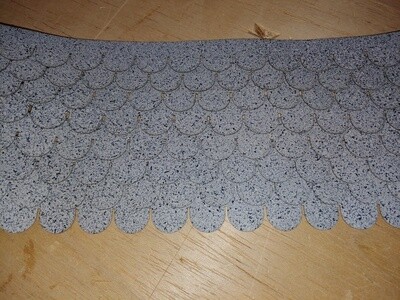 Grey white mix fishscale asphalt shingles 1:48 scale