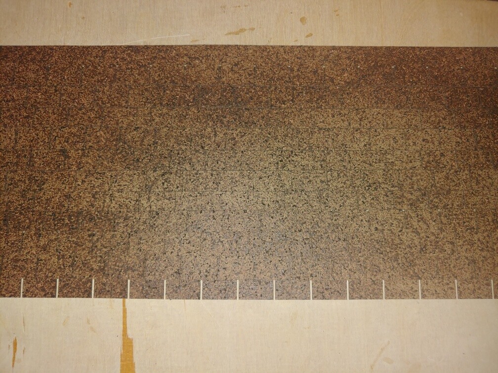 Brown mix squarebutt asphalt shingles 1:12 scale