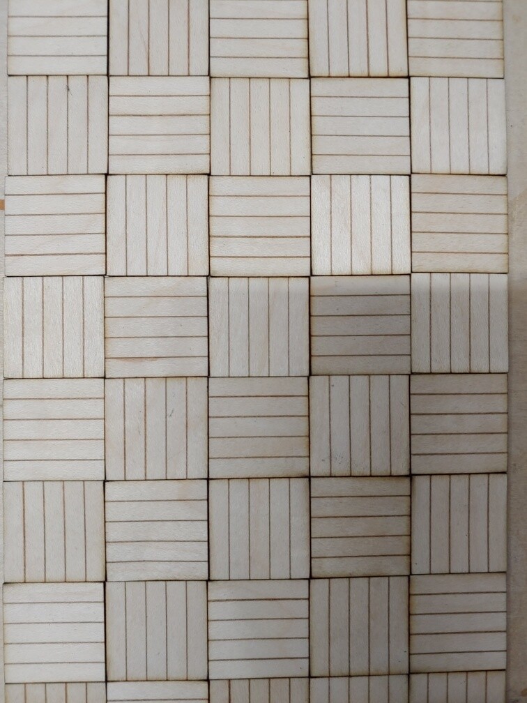 1" SCALE REAL HARDWOOD PARQUET FLOORING KIT Maple