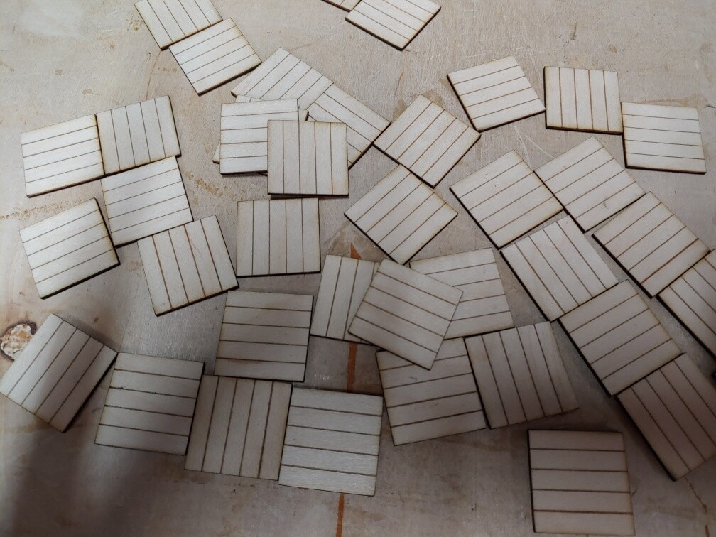 1" SCALE REAL HARDWOOD PARQUET FLOORING KIT Maple