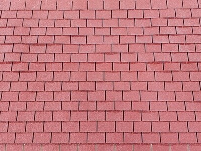 Patriot Red squarebutt asphalt shingles 1:12 scale