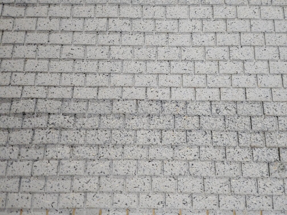 Grey white mix squarebutt asphalt shingles 1:12 scale