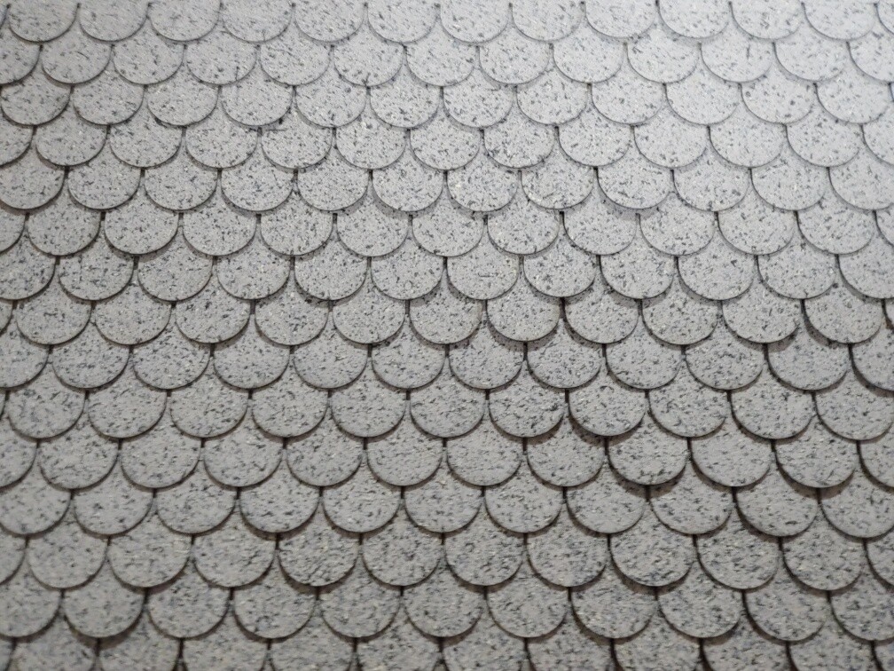Grey white mix fishscale asphalt shingles 1:12 scale