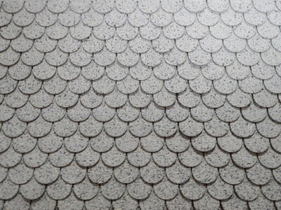 Grey white mix fishscale asphalt shingles 1:12 scale