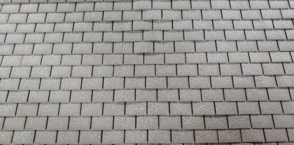 Charcoal Black squarebutt asphalt shingles 1:48 scale
