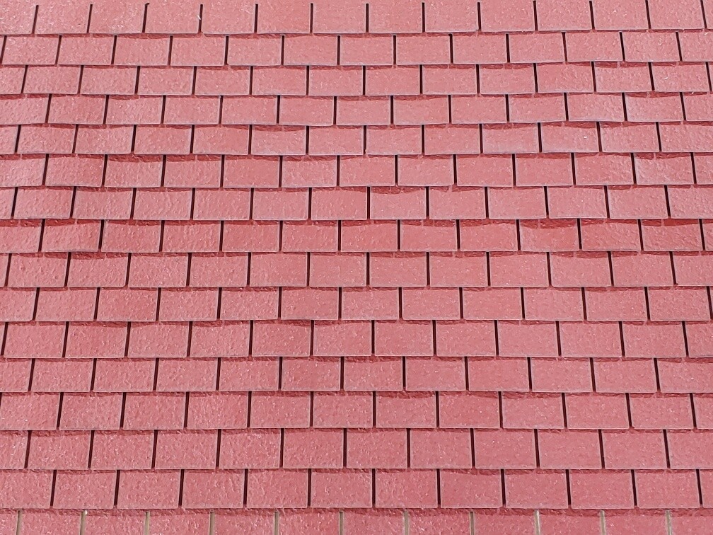 Patriot red squarebutt asphalt shingles 1:48 scale