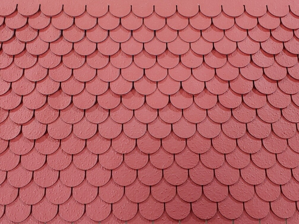 Patriot red fishscale asphalt shingles 1:48 scale