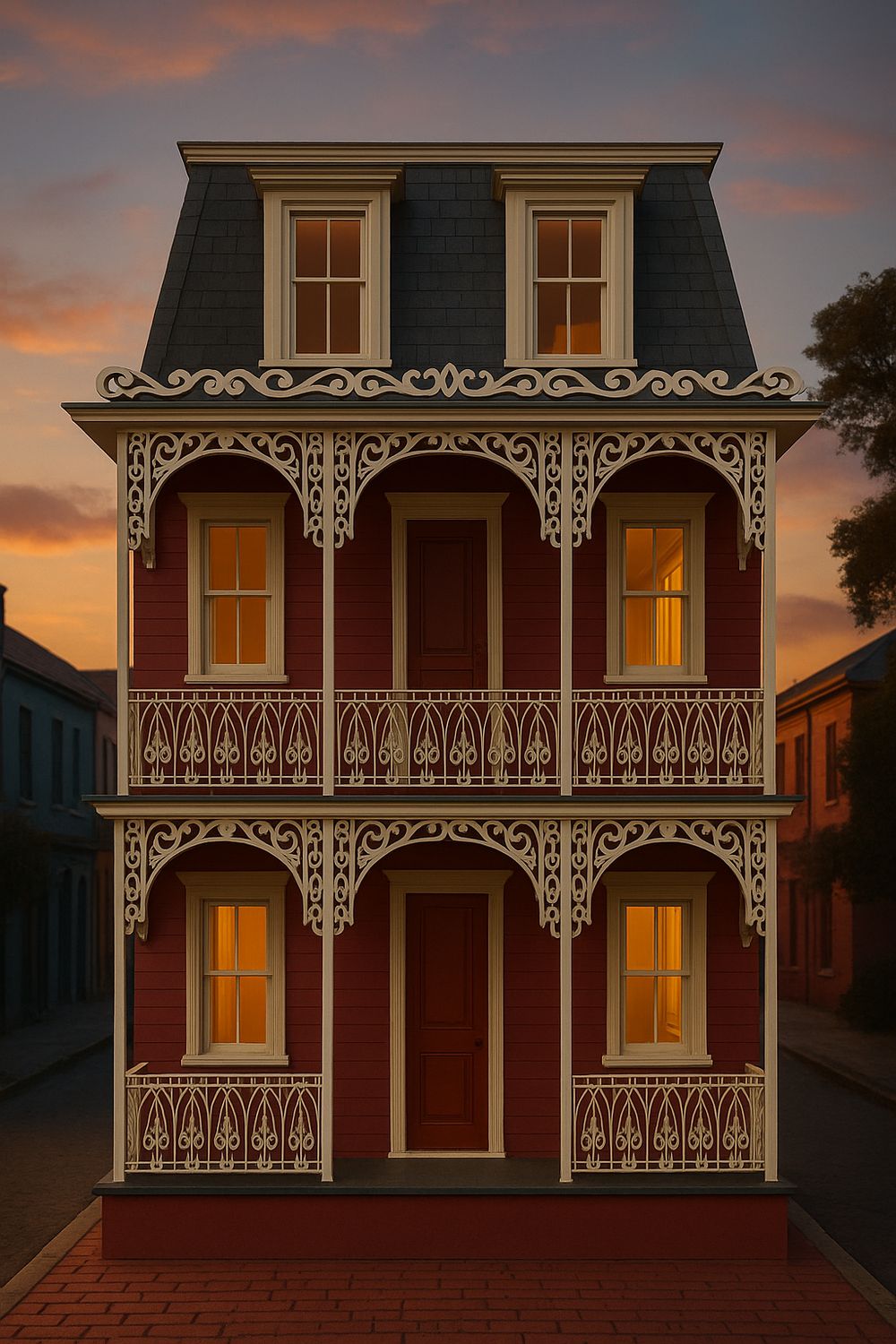 Saint Charles French Quarter 1:12 Scale Dollhouse SHELL KIT