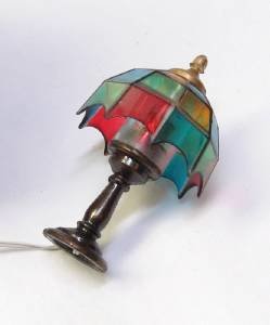 1:24 Scale Electric Tiffany Style TABLE LAMP