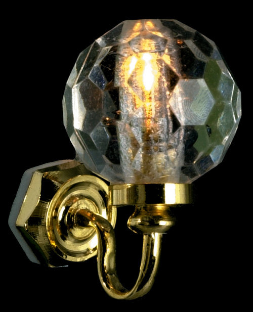 1/12 (1:12) SCALE ROUND CRYSTAL WALL SCONCE