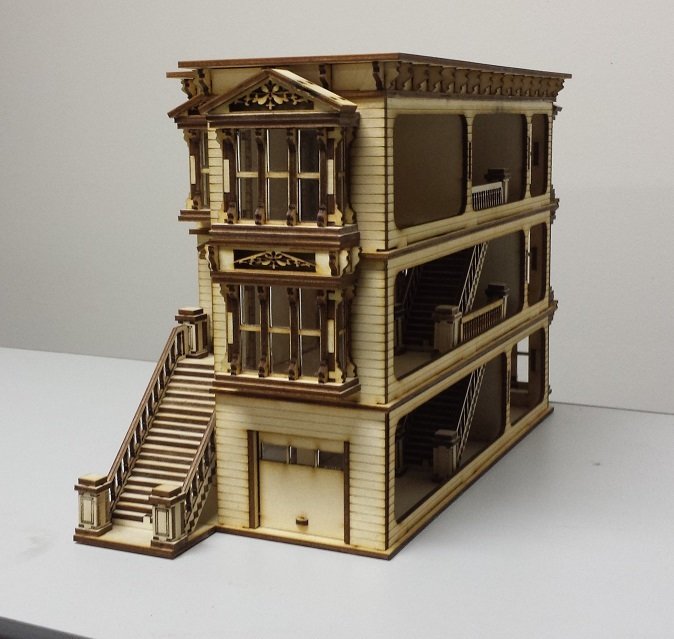 Lisa Painted Lady San Francisco garage/French door kit 1:48 scale Dollhouse