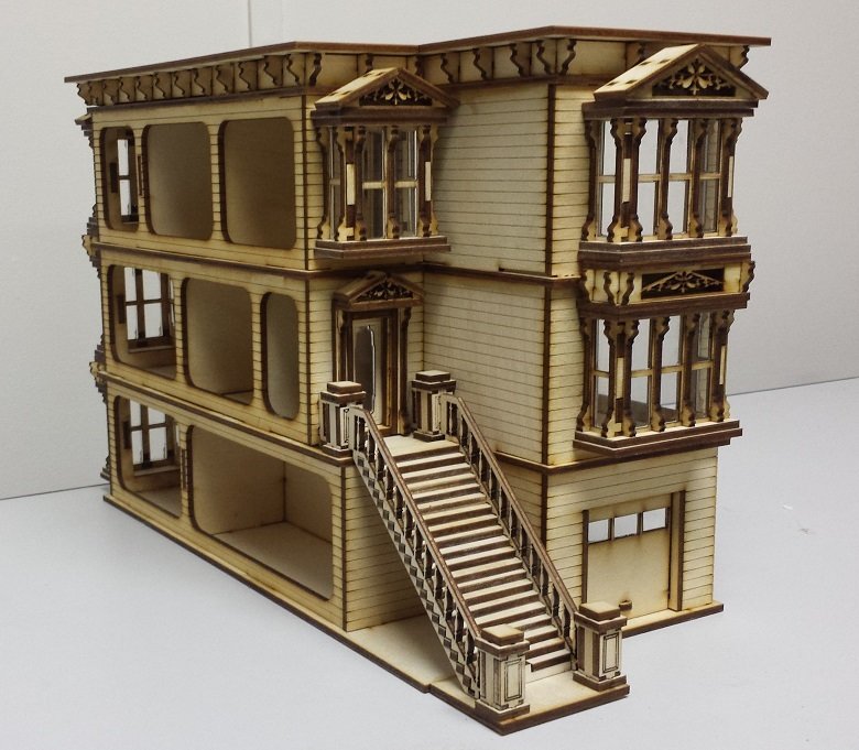 Lisa Painted Lady San Francisco garage/French door kit 1:48 scale Dollhouse