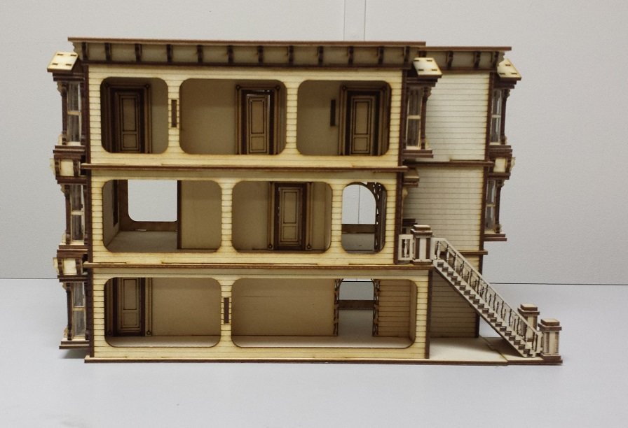 Lisa Painted Lady San Francisco garage/French door kit 1:48 scale Dollhouse