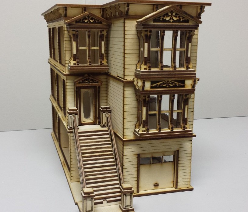 Lisa Painted Lady San Francisco garage/French door kit 1:48 scale Dollhouse
