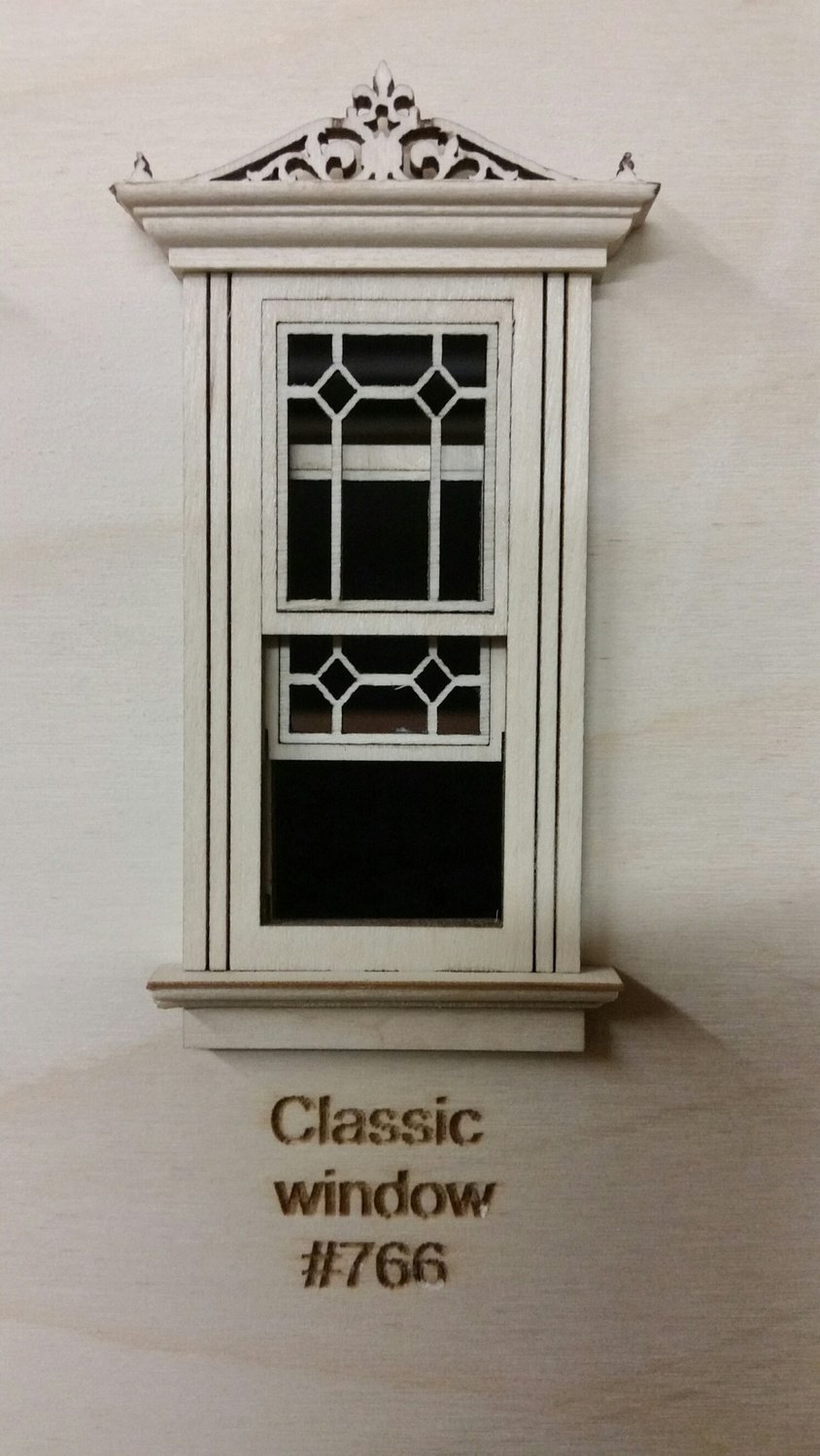 Working Classic Window w/ header/classic window pane design 1:24 scale