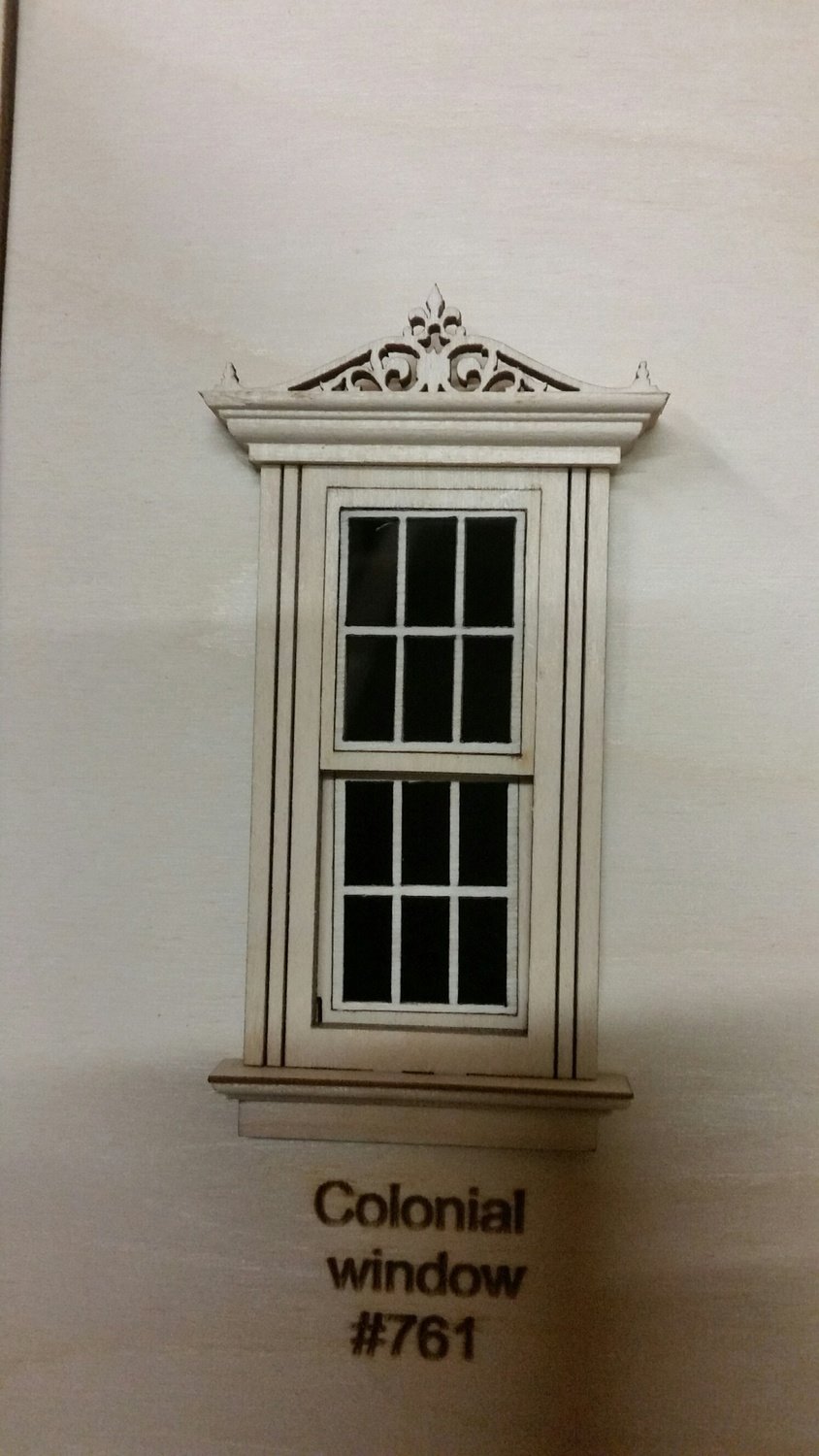 Working Classic Window w/ header/ Colonial window pane design 1:24 scale