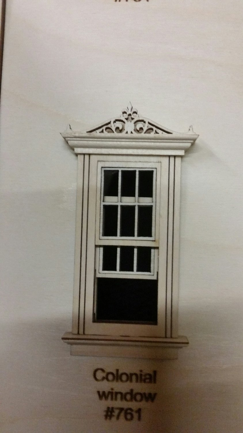 Working Classic Window w/ header/ Colonial window pane design 1:24 scale
