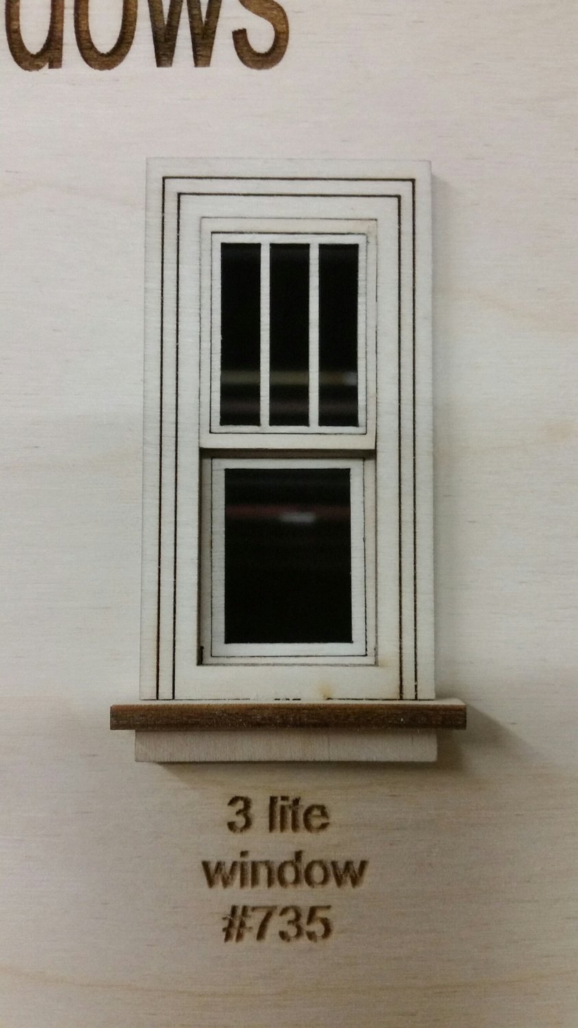 Working Traditional Window w/ 3 lite window pane design 1:24 scale