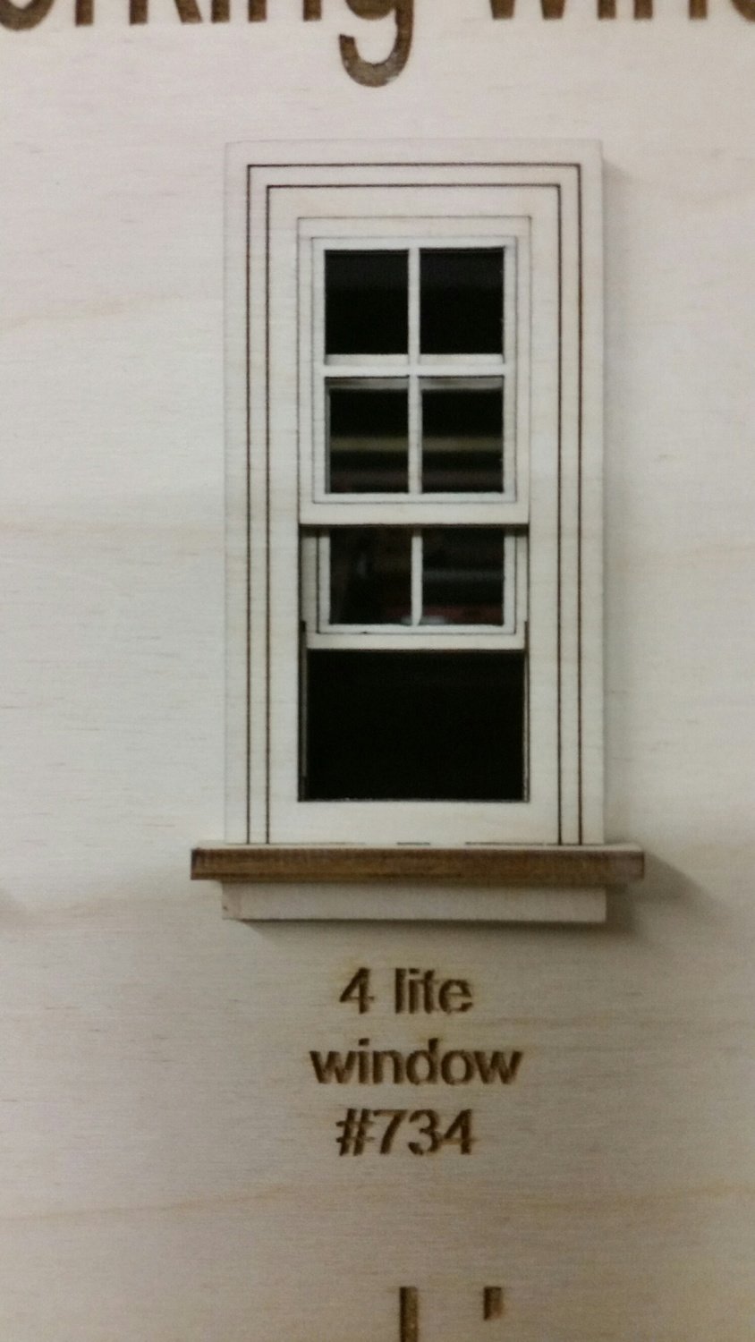 Working Traditional Window w/ 4 lite window pane design 1:24 scale