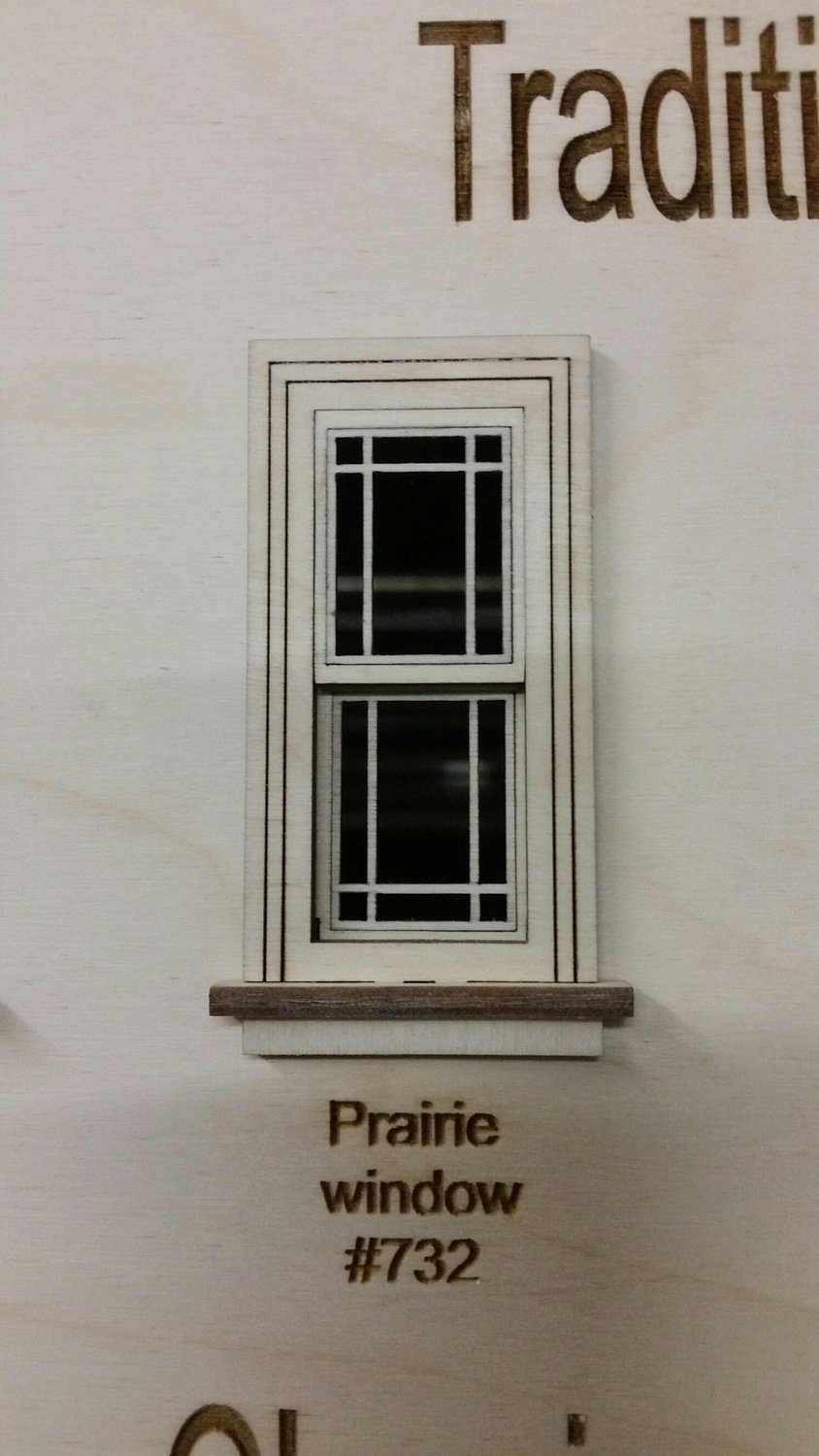 Working Traditional Window w/ Prairie window pane design 1:24 scale