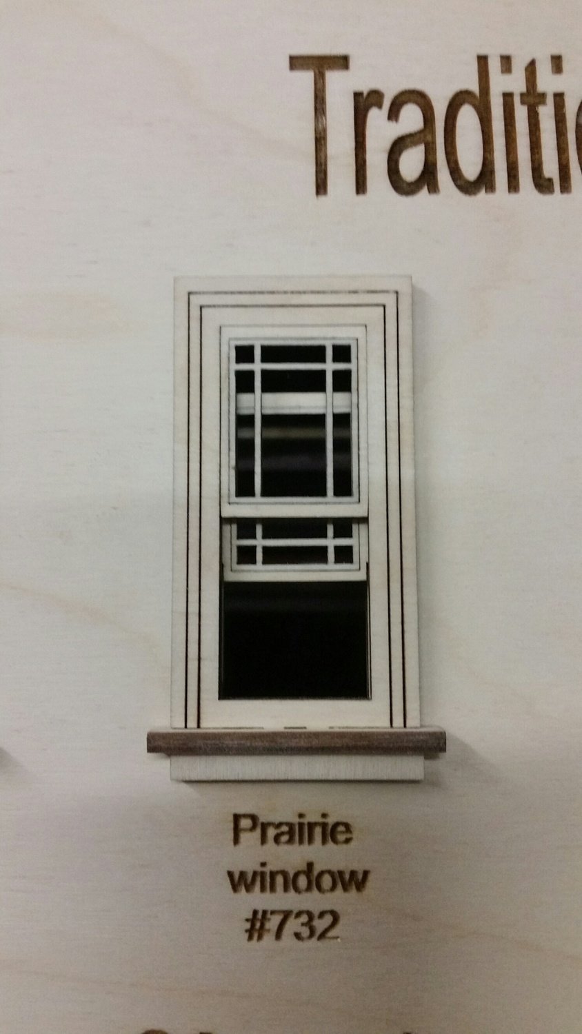 Working Traditional Window w/ Prairie window pane design 1:24 scale