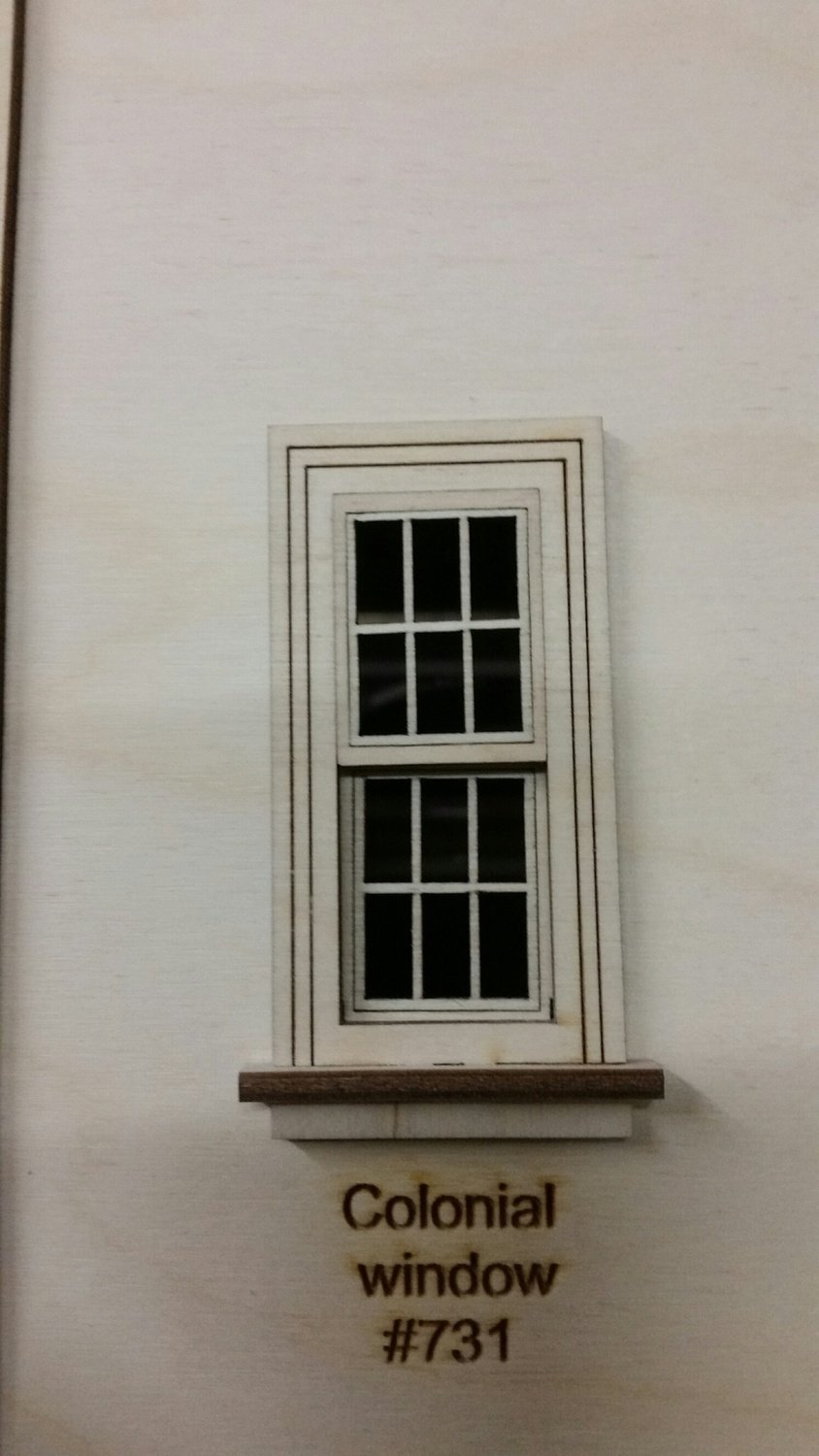 Working Traditional Window w/ Colonial window pane design 1:24 scale