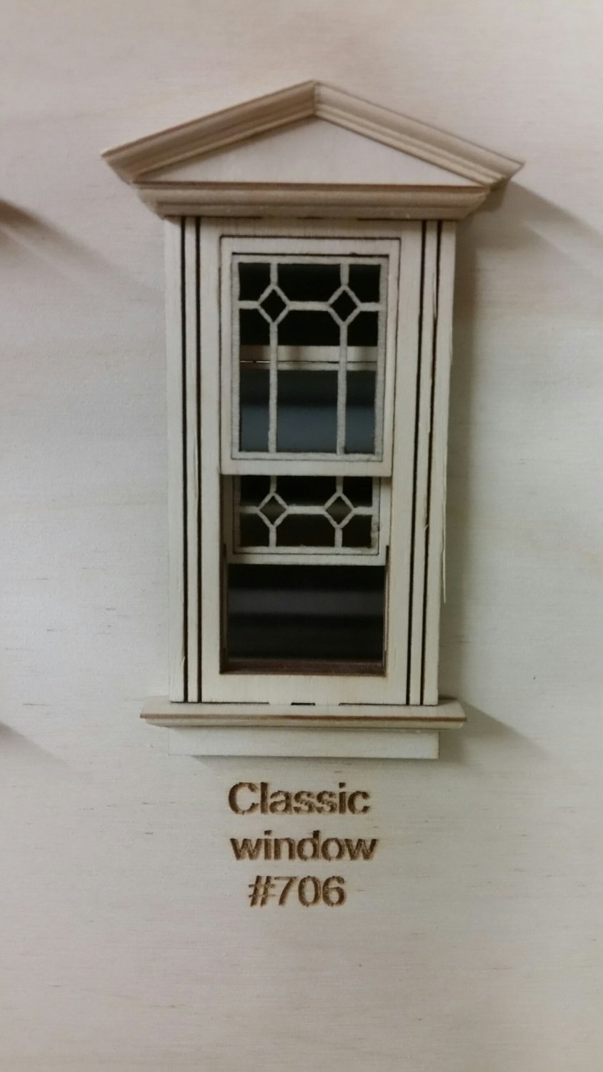 Working Victorian Window/classic window pane design 1:24 scale