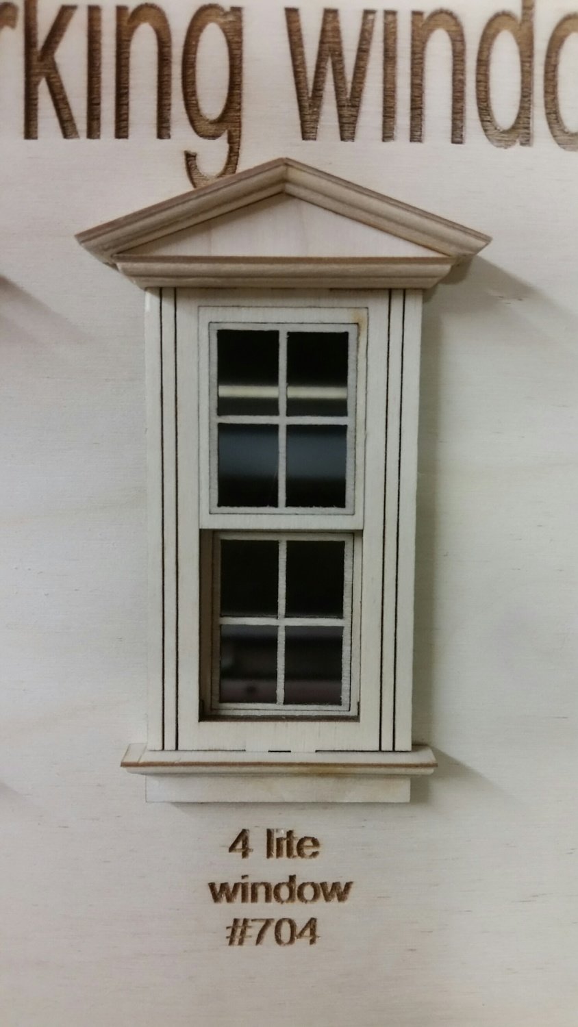Working Victorian Window/4 lite window pane design 1:24 scale