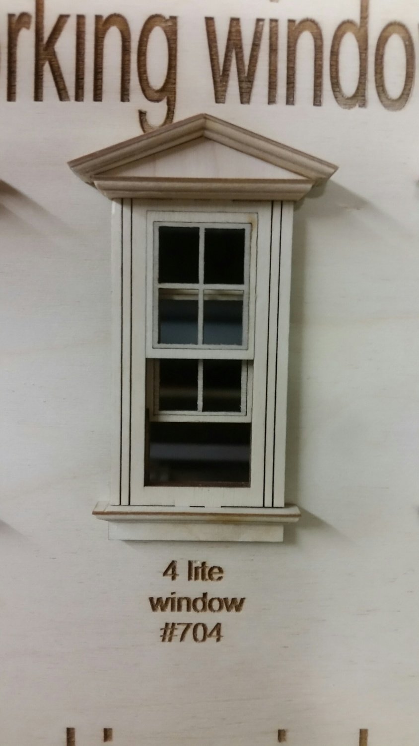 Working Victorian Window/4 lite window pane design 1:24 scale