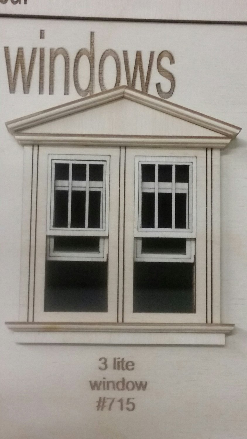 Victorian working Double window/ 3 lite window pane style 1:24 scale