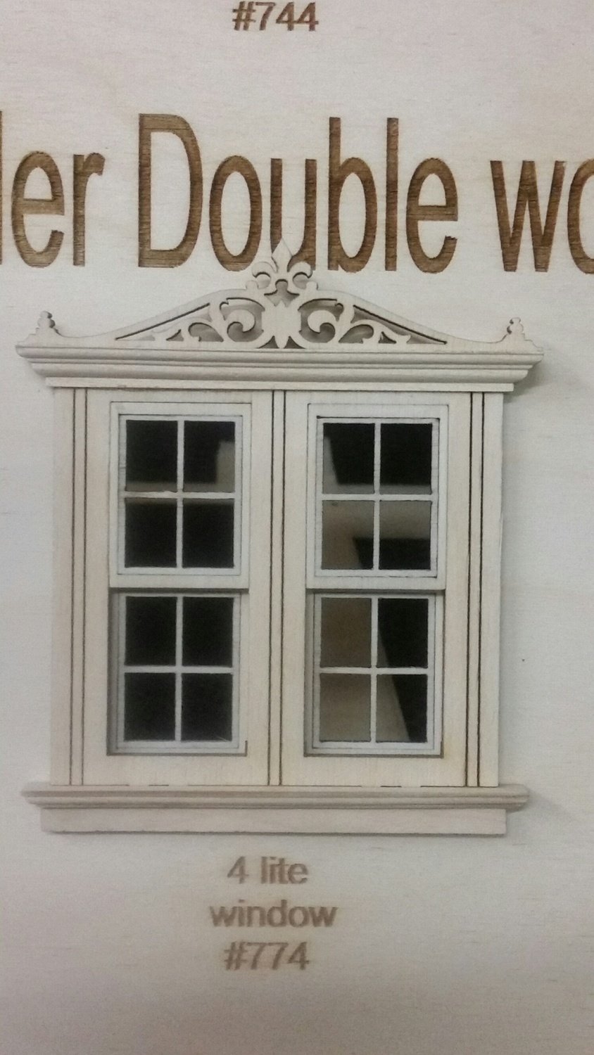 Classic w/ header working Double window/ 4 lite pane style 1:24 scale
