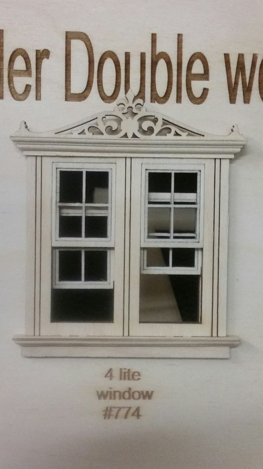 Classic w/ header working Double window/ 4 lite pane style 1:24 scale