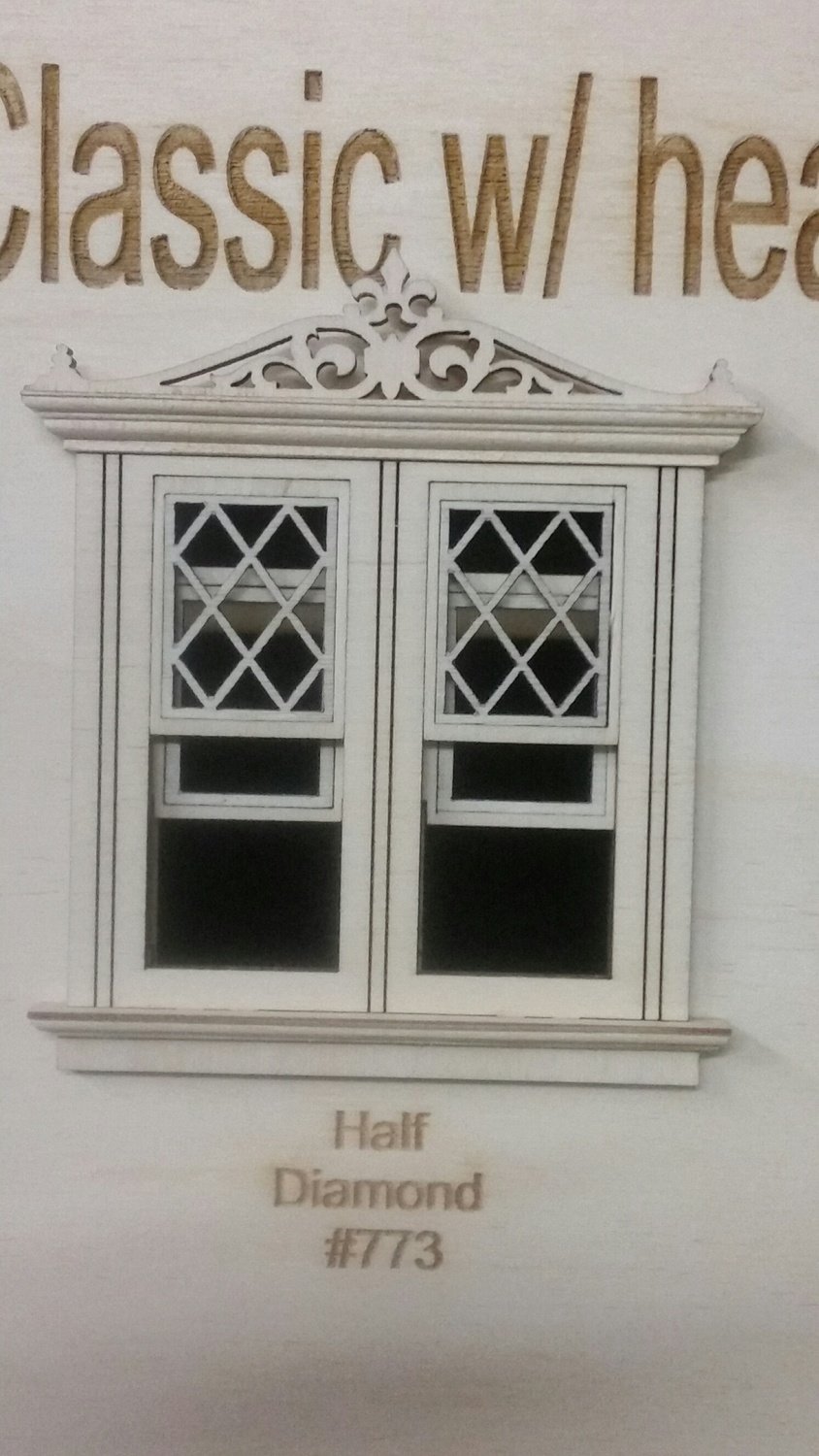 Classic w/ header working Double window/half diamond pane style 1:24 scale