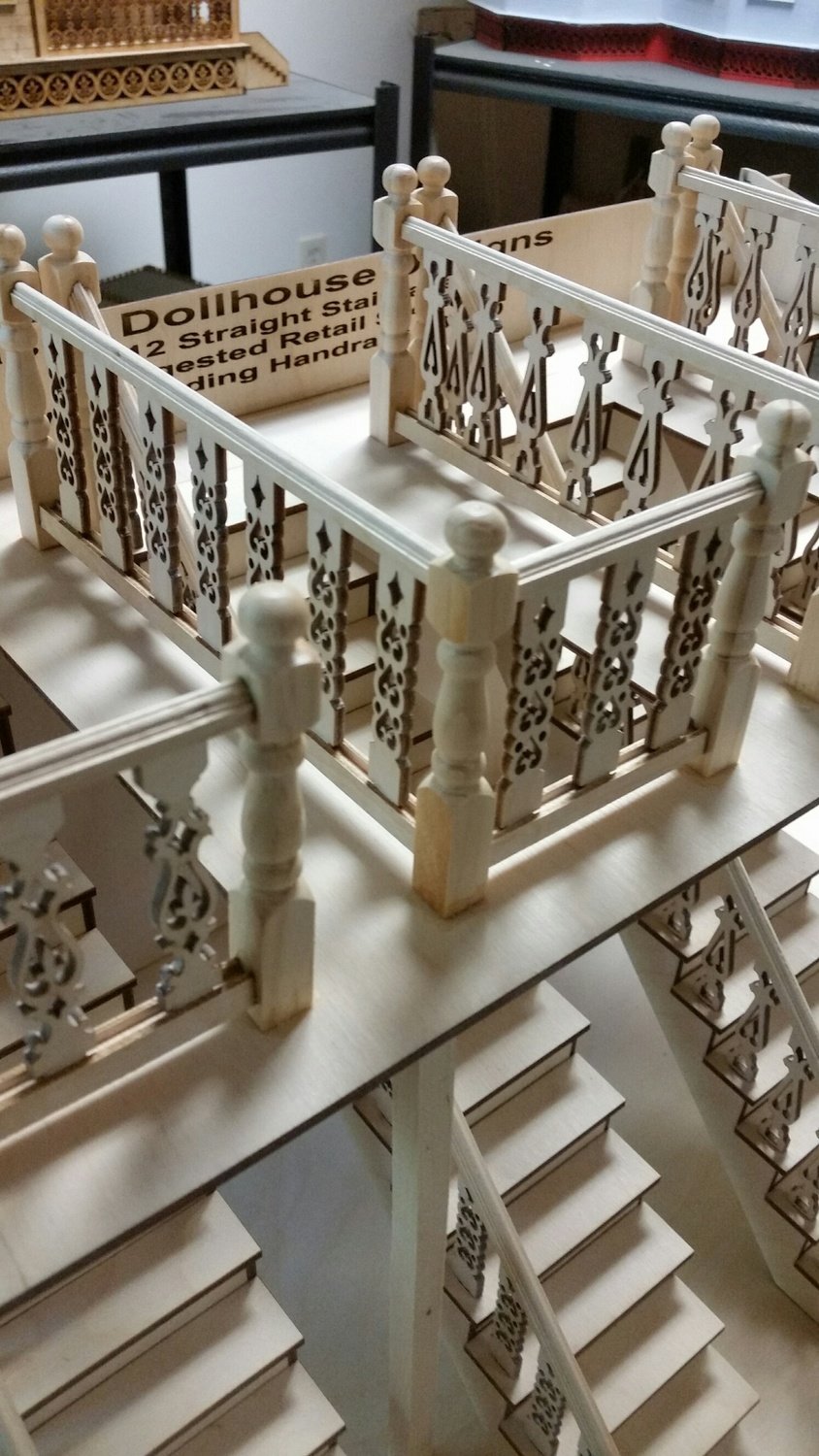 Arthur Victorian Straight staircase with Landing handrails