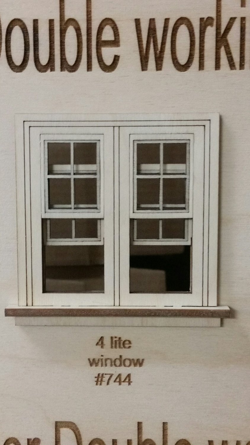 Traditional working Double window/ 4 lite pane style 1:24 scale