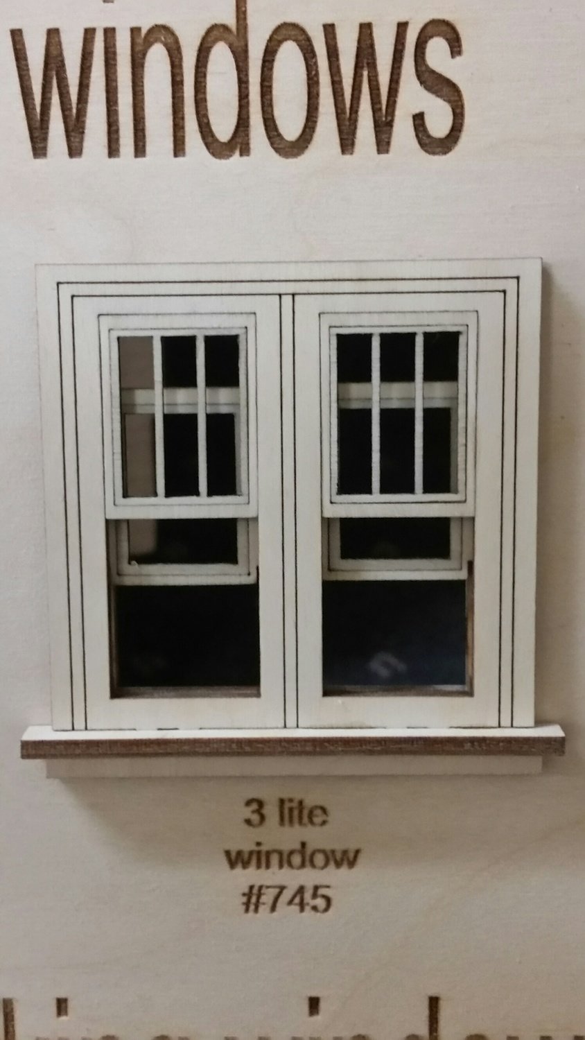 Traditional working Double window/ 3 lite pane style 1:24 scale
