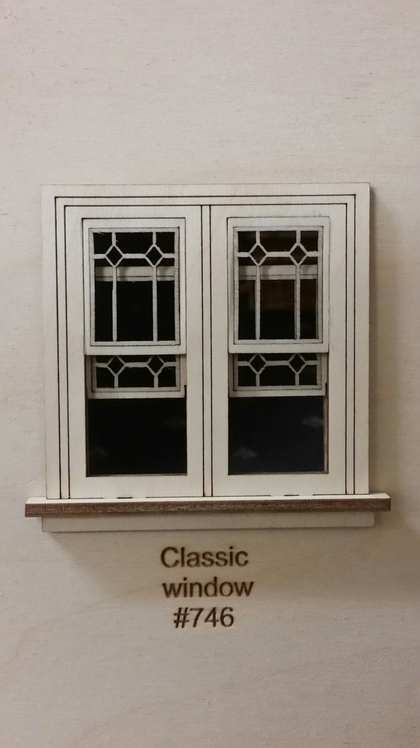 Traditional working Double window/ Classic pane style 1:24 scale