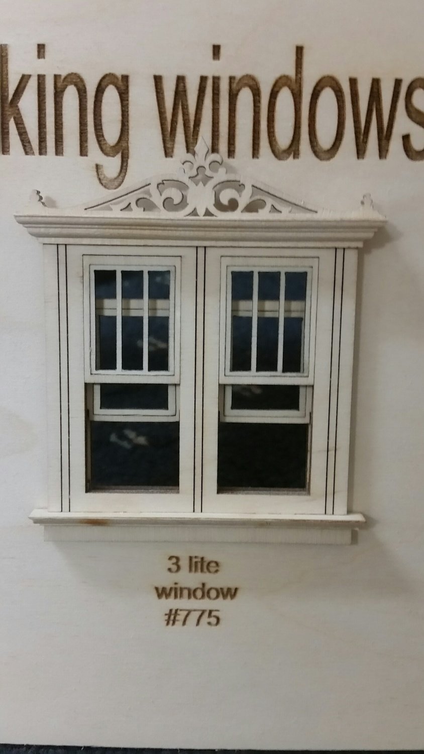 Classic w/ header working Double window/ 3 lite pane style 1:24 scale