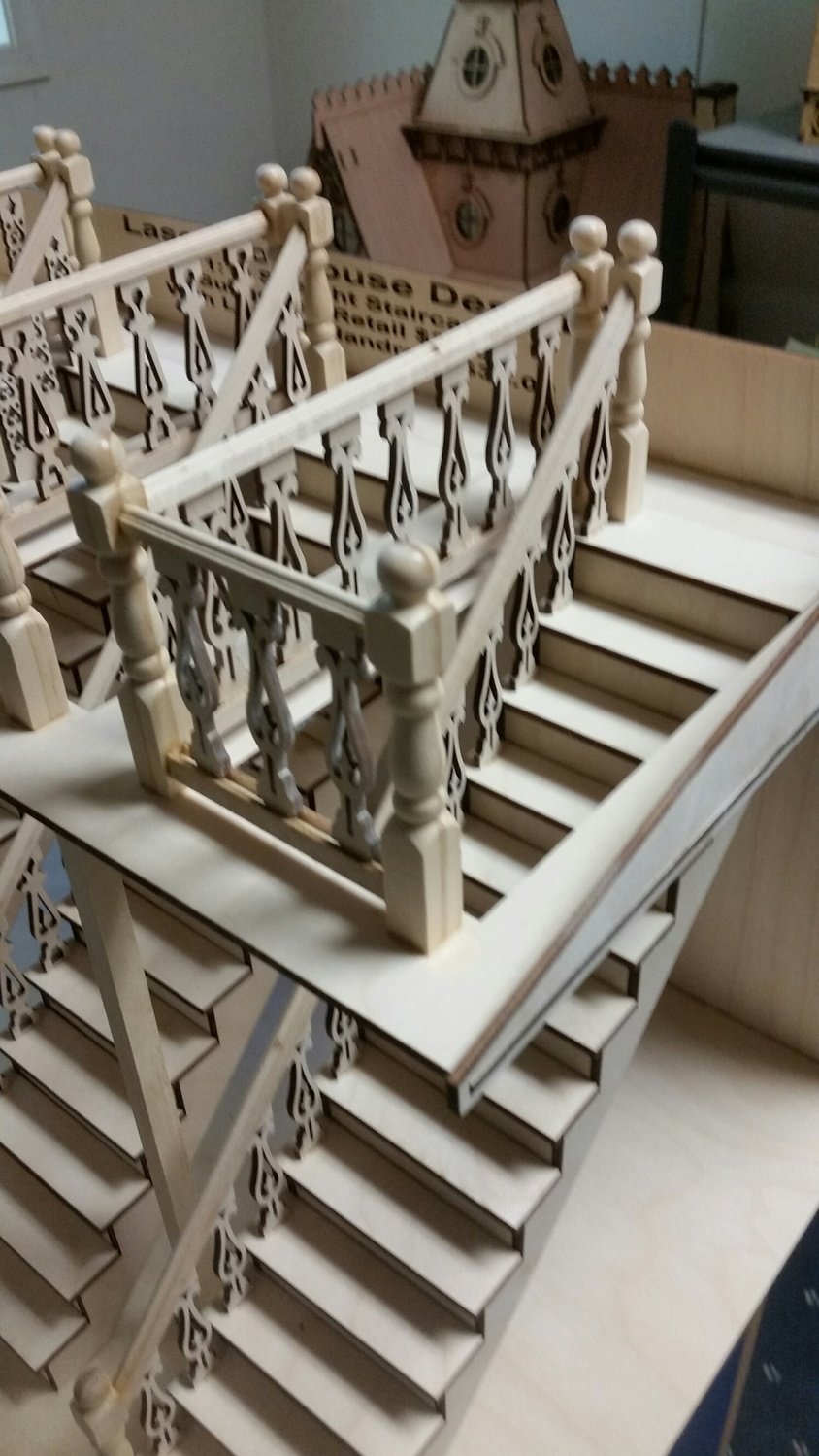 Bedford Victorian Narrow Straight staircase with Landing handrails
