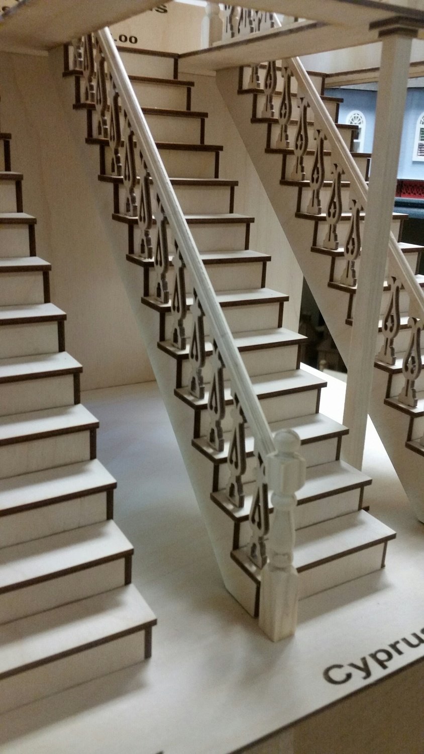 Cyprus Victorian Narrow Straight staircase with Landing handrails