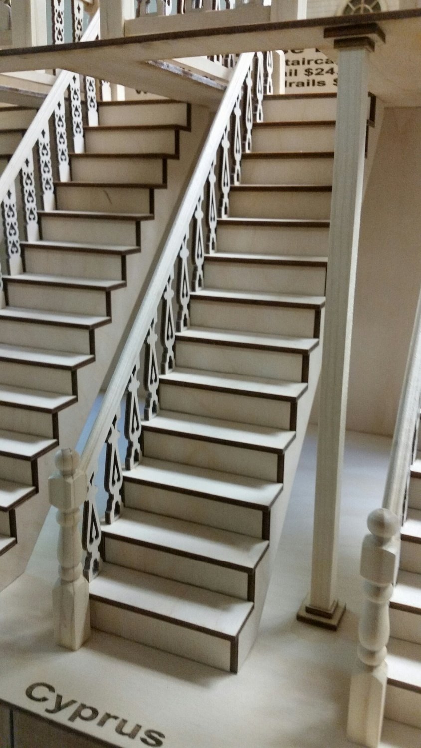 Cyprus Victorian Narrow Straight staircase with Landing handrails