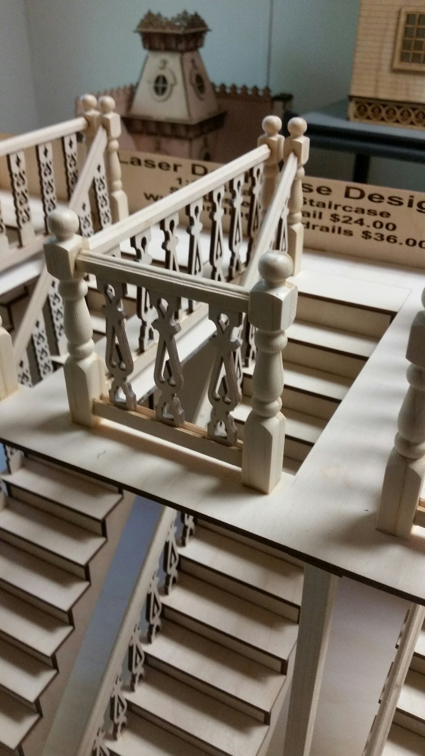 Cyprus Victorian Narrow Straight staircase with Landing handrails